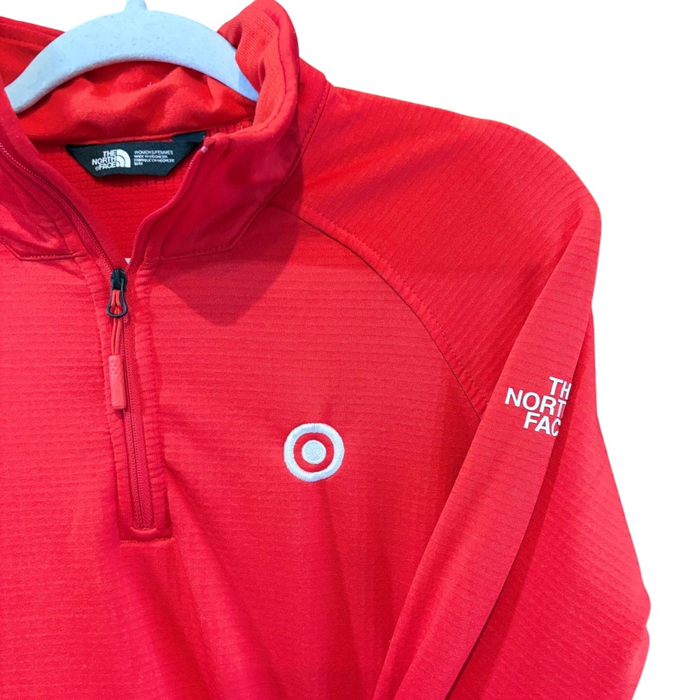 The North Face Mountain Peaks 1/4-Zip Fleece Red Target Logo NF0A47FC Womens‎ M